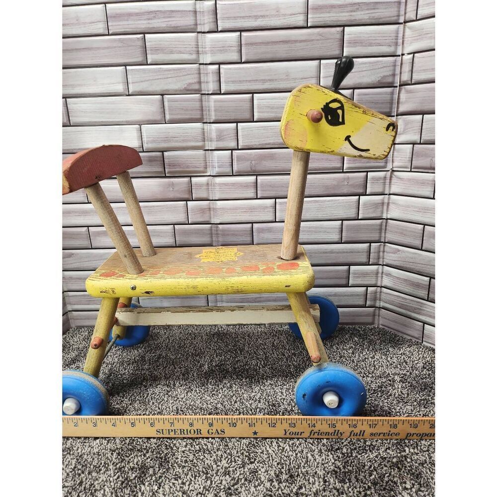 Vintage Playskool Ride On Rolling Giraffe - Picture 8 of 10